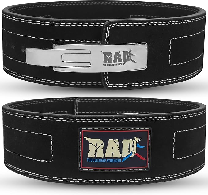 RAD Lever Weight Lifting Gym Belt for Men & Women Size 63 TO107 CM,Thick 10MM & Width 4 Inch Lever Powerlifting Belts for Women Dead Lift Workout Belt Leather Weight Lifting Lever Gym Squat Belt