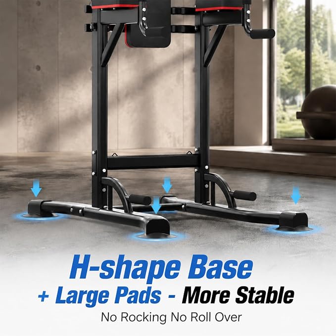 Pull Up Bar, Multifunction Power Tower Dip Bar Station Home Gym Strength Training Workout Equipment for Pull-up Push-up Dips