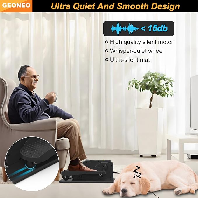 Under Desk Elliptical Machine, Electric Elliptical Leg Exerciser for Senior | Quiet and Compact Electric Seated Pedal Exerciser for Home with Monitor, Remote Control and 12 Adjustable Speeds