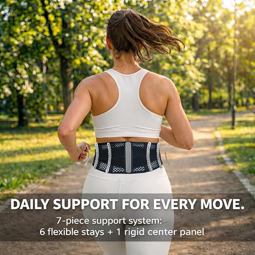 Breathable Back Brace for Lower Back Pain Relief – Lightweight 3D Air-Mesh Lumbar Support Belt with Dual-Adjust Pulley System – Ventilated Low-Profile Design for Sciatica, Herniated Disc, Driving & All-Day Wear