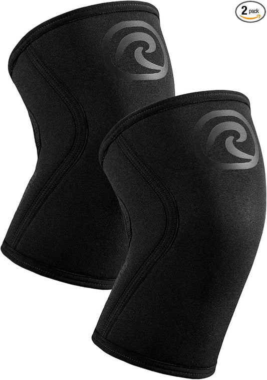 Rehband 5mm Knee Sleeves for Functional Training, Cross-Training & Powerlifting, Weightlifting Knee Support made of Neoprene, Unisex, Colour:Carbon/Black - 1 Pair, Size:Medium
