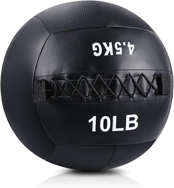 Lunmon Soft Wall Medicine Ball for Exercise Fitness Slam Weighted Med Ball with Non Slip Grip for Slamming Workout Strength Conditioning Core Training Lunge and Partner Toss