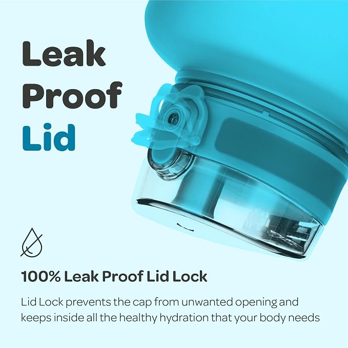 Hydracy 2L Large Water Bottle, 100% BPA Free Tritan Plastic, Leakproof, Zero Condensation, Motivational Timeline, Safe, Non-Toxic, Durable, Smart Design | BPA-Free Tritan, Leakproof Flip-Top Lid,No-Sweat Sleeve,Carry Strap,Daily Intake Tracking for Gym...