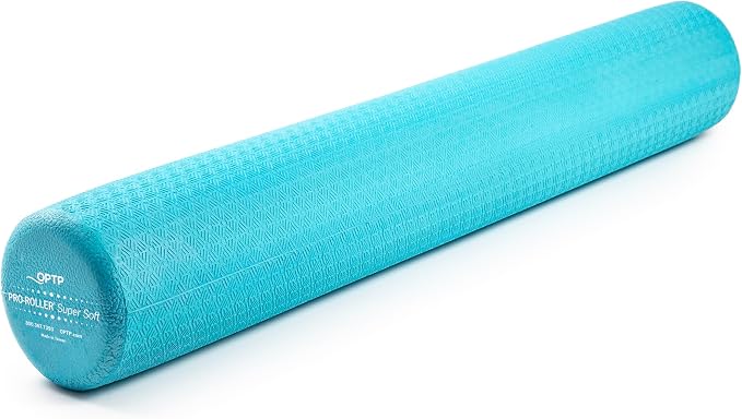 OPTP PRO-Roller Super Soft Density Foam Roller – Round, Light Blue, 36"x 6" | Low density foam roller for exercise, gentle massage, and physical therapy, gentle, forgiving compression, 36" x 6" round