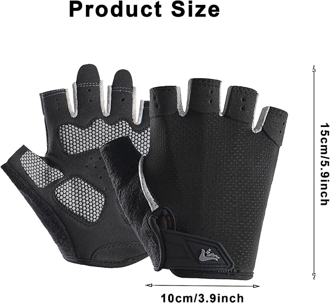 Mealah Fingerless Workout Gloves for Women Men - Anti-Slip Shock-Absorbing Glove for Fitness Cycling Outdoor Sports