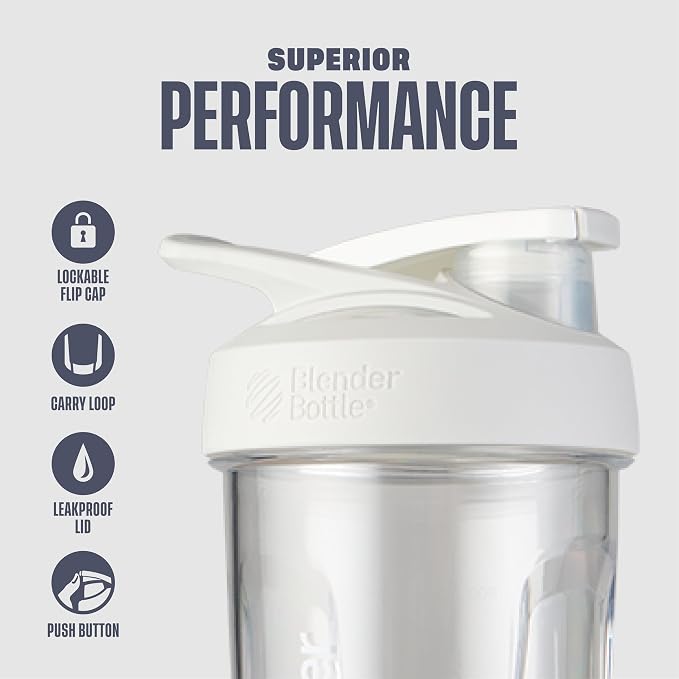 BlenderBottle Sport Flip Tritan Shaker Bottle 28 oz White