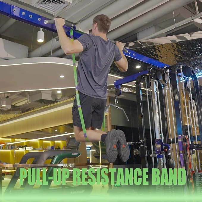 Resistance Band – Natural Rubber, Non-Allergenic & Durable,Portable for Home, Gym & Outdoor Workouts Fitness Exercise and Rehabilitation (Green,50-125 LBS)