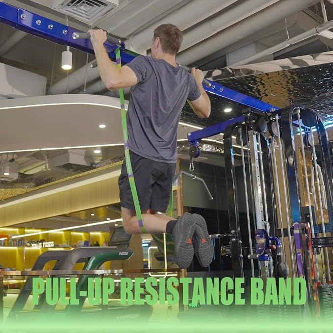 Resistance Band – Natural Rubber, Non-Allergenic & Durable,Portable for Home, Gym & Outdoor Workouts Fitness Exercise and Rehabilitation (Green,50-125 LBS)