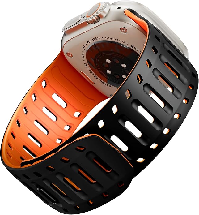 X-it Magnetic Watch Band for Apple Watch Ultra 49mm, 46mm/45mm/44mm, Silicone Sport Strap with Strong Magnet for Men and Women, Compatible with Apple Watch Series 11/10/9/8/7/6/5/4/3/2/1 and SE