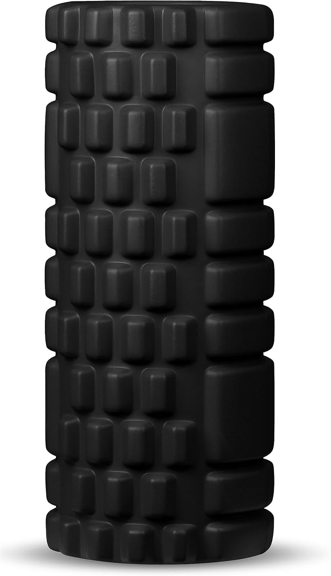 DRUNA Foam Roller for Muscle Massage, Pilates & Yoga 13"x5.5" Medium Firm PVC Foam Roller for Deep Tissue Massage, Recovery & Flexibility (Black)