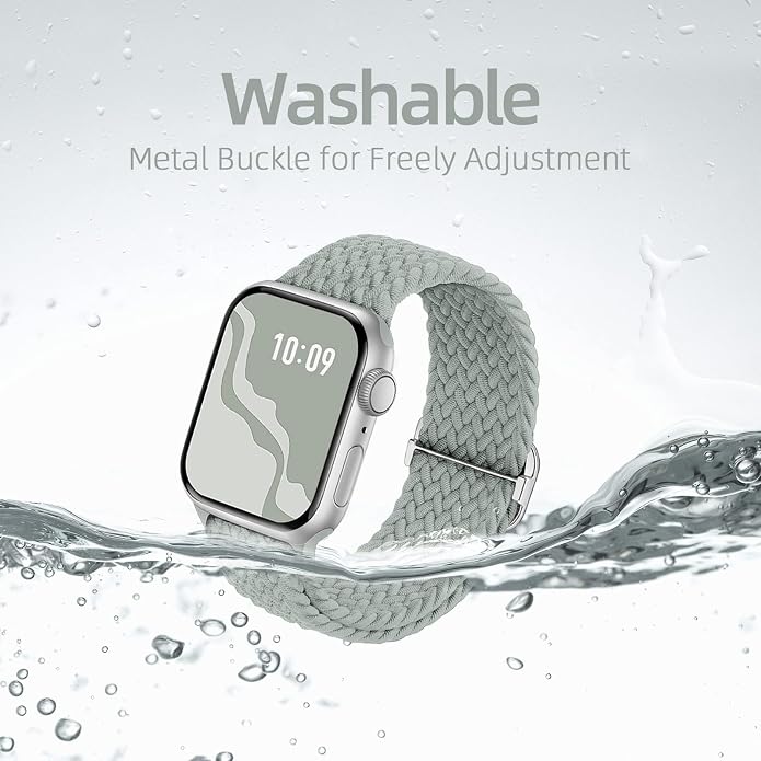 4 Pack Braided Stretchy Bands Compatible with Apple Watch 40mm 41mm 38mm 42mm 44mm 45mm 46mm 49mm Women Men, Breathable Nylon Elastic Daily Use Straps for iWatch Series 11/10 9 8 7 6 5 4 3 SE/Ultra 2