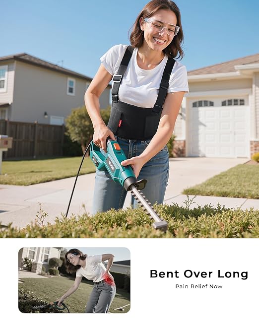 Medical-Grade Work Back Brace with Adjustable Shoulder Straps [Stronger Support & Breathable Mesh] Lower Back Support Belt for Men Women - Pain Relief for Lifting, Warehouse, Construction & Moving