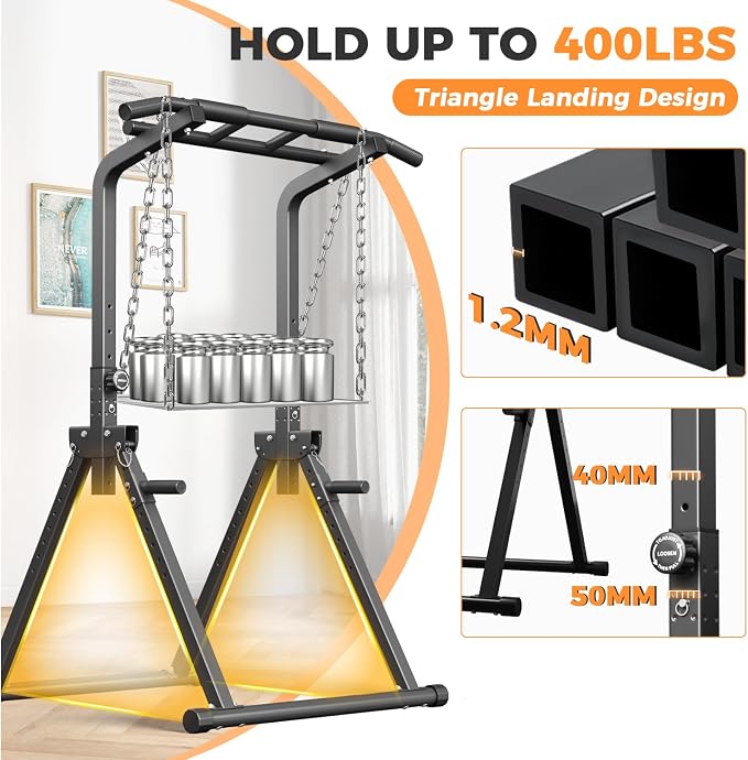 ZENOVA Pull Up Bar, Multi-Function Pull Up Dip Bar Station, Home Gym Workout Strength Training Equipment for Men Women Muscle Building