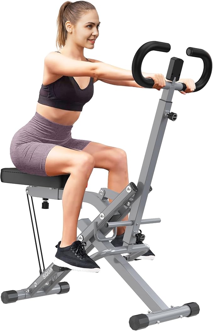 SogesPower Squat Machine for Home Gym, with Adjustable Resistance | Squat Rowing Machine with Optional Full Motion, Squat Assist Trainer for Glutes & Legs Workout, Space-saving,330lbs