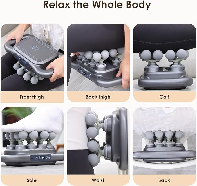 16 Head Massage Gun Set, Deep Tissue Massager, Silver Grey