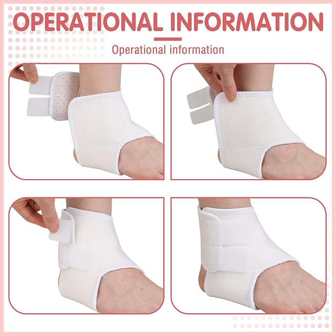 Tarpop 2 Pairs Kids Ankle Brace Set Foot Support Stabilizer Wraps Protector Guard Knitted Ankle Sleeve Sock Support Compression Socks for Injury Prevention(White,Large)