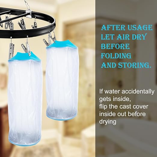 Asunby Picc Line Shower Cover for Upper Arm,Soft Sleeve Protector for Adult Elbow Length 15.7 in, Waterproof Large Arm Cast Covers Comfortable Bag for Wound Bandages,Reusable