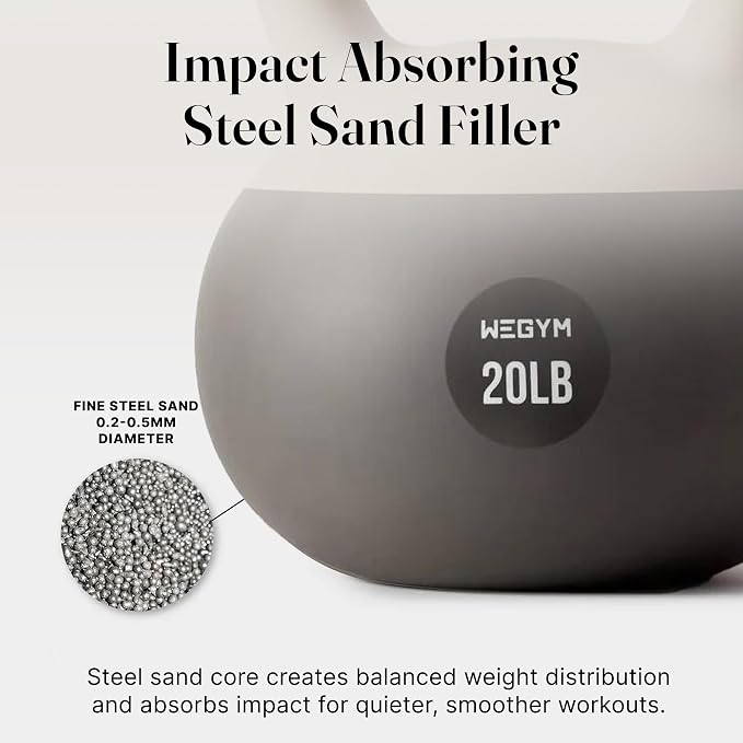 WeGym Soft Kettlebells with Cushioned Impact-Resistant Base and Anti-Slip, Wide-Grip Handle for Home Workouts, Weightlifting, and Full Body Strength Training