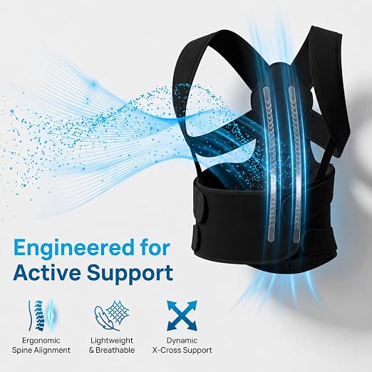 Back Brace Posture Corrector for Women and Men Adjustable Full Back Support