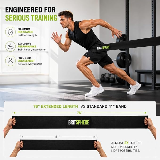 76-Inch Long Fabric Resistance Bands for Women & Men | Heavy Duty, Pull Up Assistance, Non-Slip Elastic, Home Gym Equipment, Strength Training, Pilates & Calisthenics