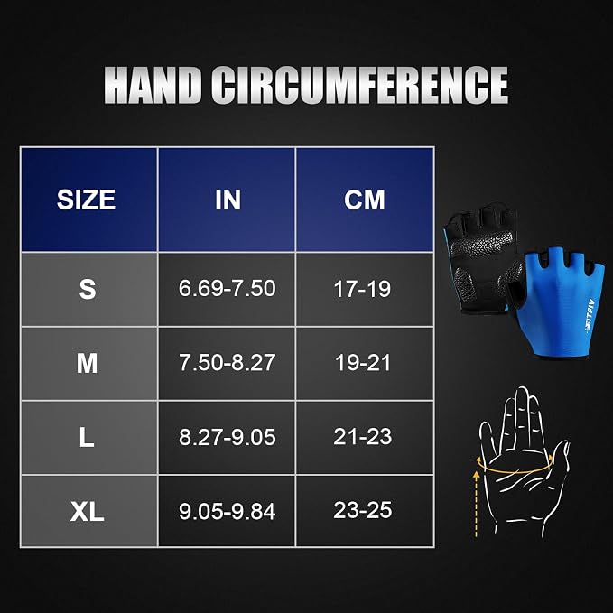 Cycling Gloves for Men Women, Half-Finger for Bike, Gym, Weight Lifting, Workout, Riding, Outdoor Sports