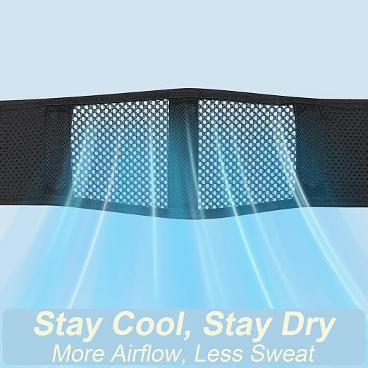 cybryeh Thin & Lightweight Back Brace for Lower Back Pain Relief – Slim, Breathable Back Support Brace for Sciatica, Herniated Disc – Adjustable Lumbar Support Belt for Men & Women, All Day Comfort
