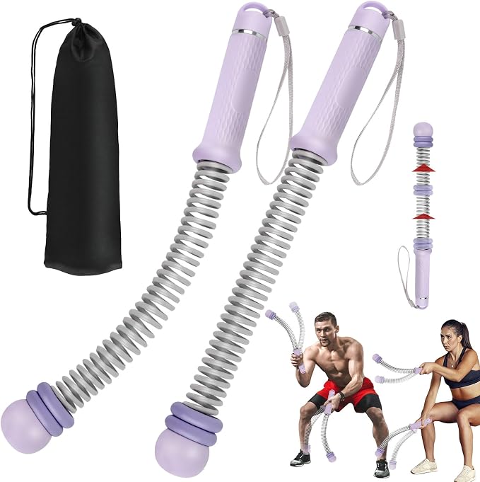 2PCS Portable Ropeless Battle Ropes with Adjustable Weight Rings | Cordless Battle Rope for Home Gym, HIIT Workout, Low-Impact Cardio, Strength Training, Fitness Equipment for Women & Men