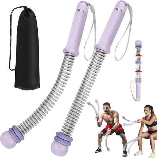 2PCS Portable Ropeless Battle Ropes with Adjustable Weight Rings | Cordless Battle Rope for Home Gym, HIIT Workout, Low-Impact Cardio, Strength Training, Fitness Equipment for Women & Men