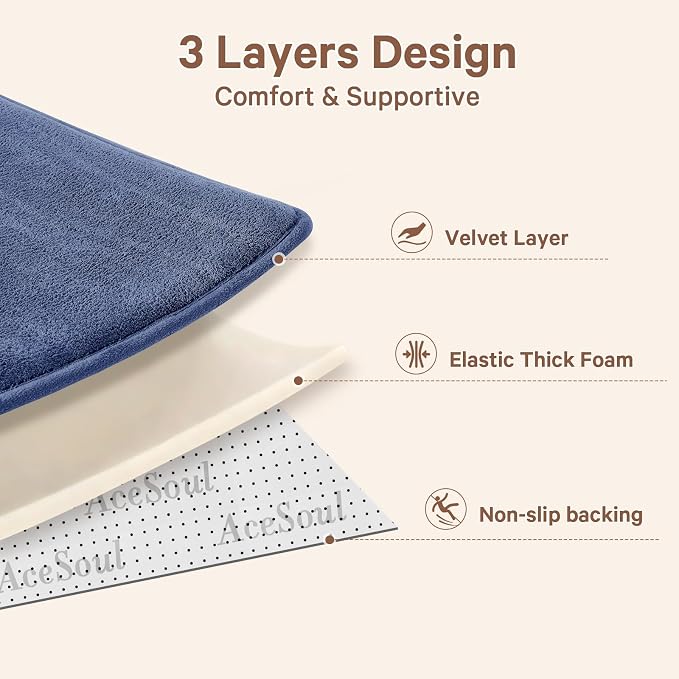 Baby Play Mat for Floor,Ultra Thick Elastic Foam 74"x50" Playmat Tummy Time Muscle Crawling Exercise Activity Cushion Gym Mat Nursery Playroom Area Kids Rug for Babies, Toddlers,Infants,Navy Blue