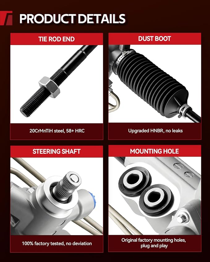 Torchbeam Power Steering Rack & Pinion Assembly Fit for 2009 Tucson, Hydraulic System Steering, Replaces OEM 26-2464