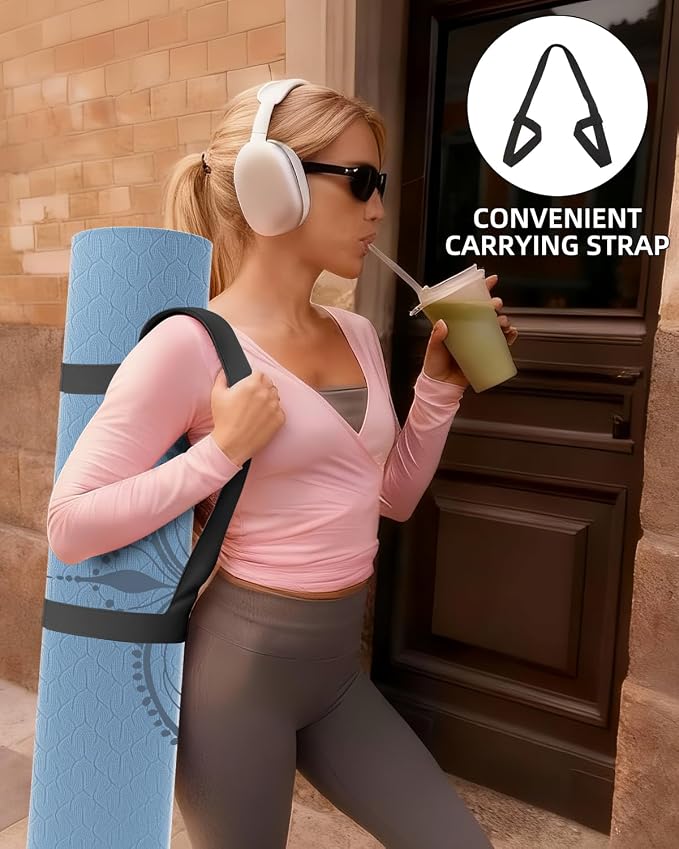 Large Yoga Mat (75.5"x47.6"x0.4"）Extra Wide & Thick 10mm | Non-Slip Exercise Mat, High-Density TPE Mat for Yoga Pilates & Home Gym Workouts