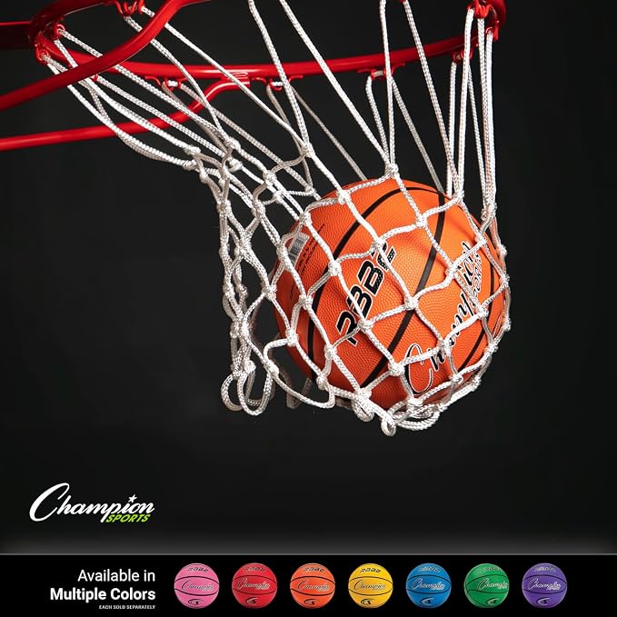 Champion Sports Rubber Basketballs – Durable Indoor & Outdoor Training & Recreational Game Balls, Multiple Sizes & Colors