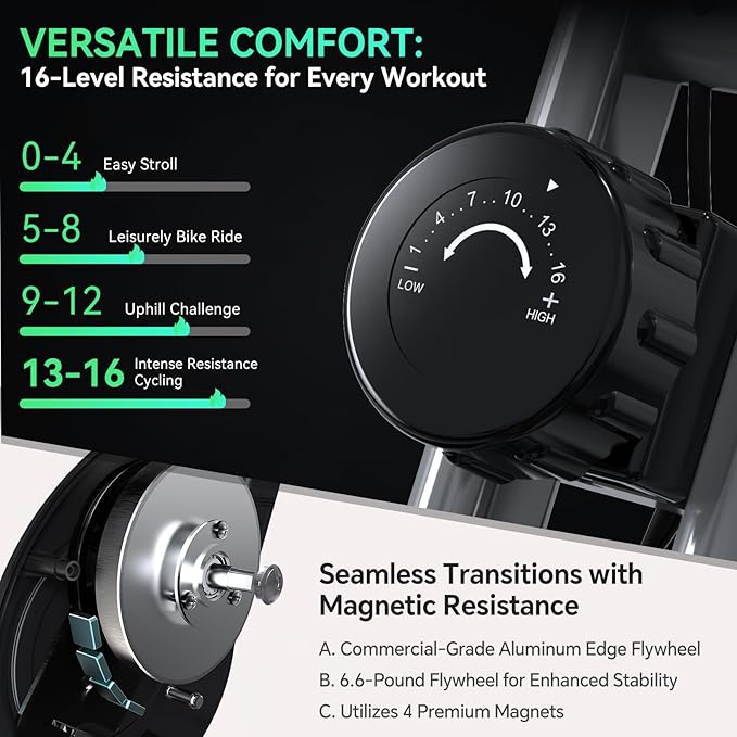 Foldable Exercise Bike Stationary Bikes for Home, 5 IN 1 Indoor Workout Bike, with 16-Level Quiet Magnetic Resistance, 6.6 LBS Flywheel and 300LBS Capacity, 2025 Designed 817 X-bike