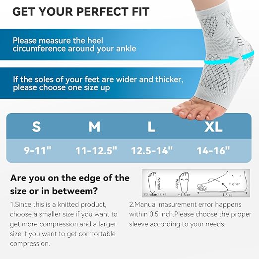 2 Pack Ankle Brace & Ankle Compression Sleeve for Women Men | Arch Support Socks, All-Day Wear, Achilles Tendonitis Brace for Plantar Fasciitis, Sprains, Foot Swelling Relief