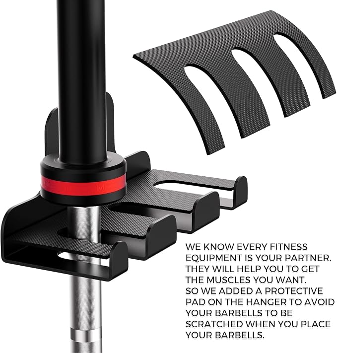 XZHXFX Barbell Wall Holder,Barbell wall Mount Hanger, | Garage Gym Bar Wall Rack,Vertical Olympic Hanger wall Mount Rack,Space Saving Gym Accessory,Holds Under 33mm Bar