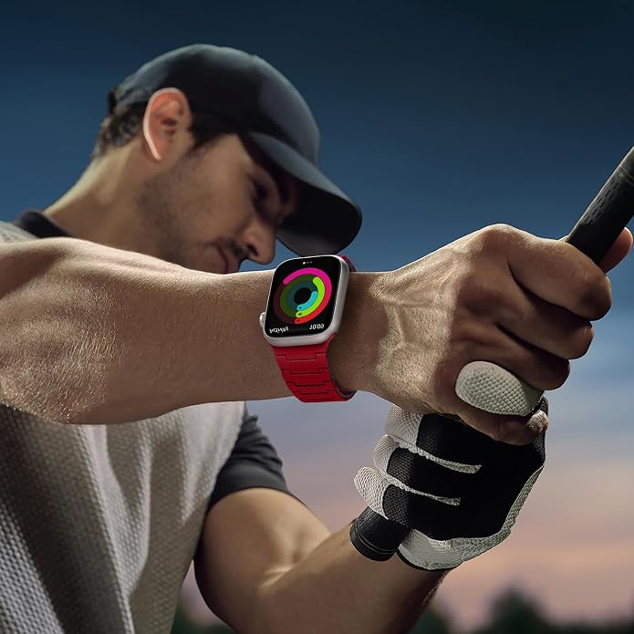 SNBLK Magnetic Watchband Compatible with Apple Watch for Men 44mm 45mm 46mm 49mm 42mm 41mm 40mm 38mm Women, Silicone Sport Strong Magnet Strap for iWatch Series 11 Ultra 3 Ultra 2 Se 10 9 8 7 6 5 4 1