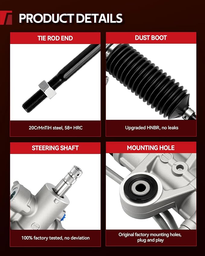 Torchbeam Power Steering Rack & Pinion Assembly Fit for 2003 2004 2005 2006 MDX, Hydraulic System Steering, Replaces OEM 26-2722