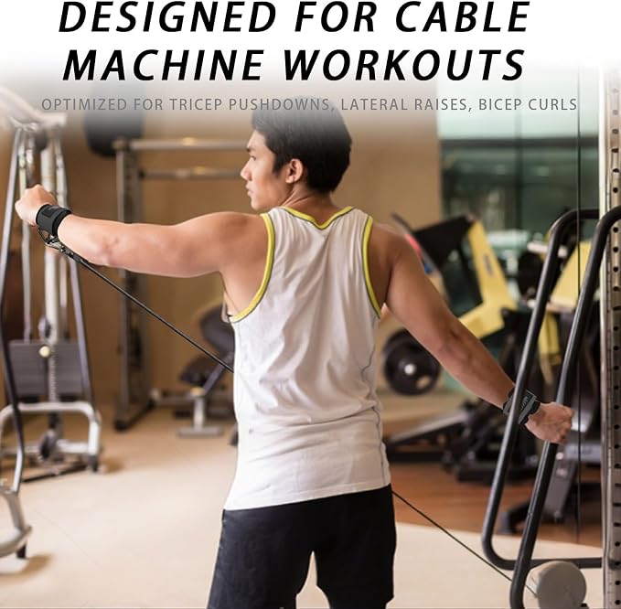 Wrist Cuffs for Cable Machines – Padded & Adjustable Straps for Lateral Raises, Tricep Pushdowns & Strength Training
