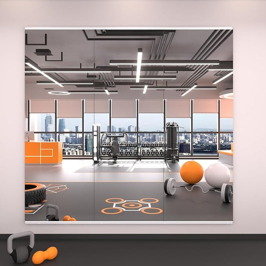 LOAAO Gym Mirror,66.93"x23.62"-3 PCS Mirror for Gym, Flexible Combination, Tempered Glass, Gym Wall Mirror for Home Gym, Dance Studio, Yoga Room, Garage Gym, Workout Room