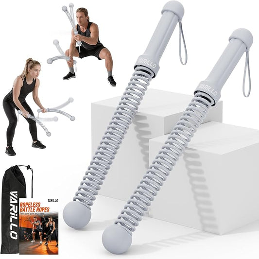 Ropeless Battle Ropes for Home Gym, Portable Cordless Weighted Battle Rope | Storage Bag, Weighted Battle Rope for High Calorie Burn, Men & Women Fitness Equipment, HIIT & Low-Impact Aerobic Training