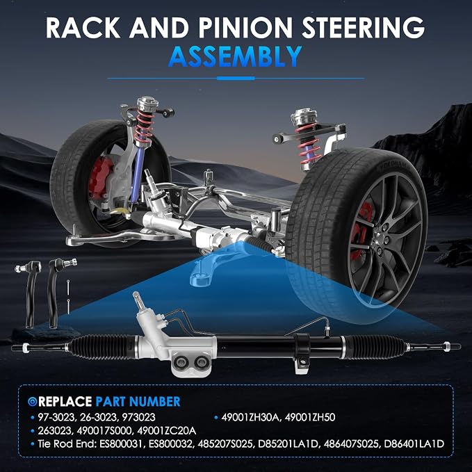 26-3023 Hydraulic Power Steering Rack and Pinion Fit for Nissan Titan Armada Pathfinder Armada, for Infiniti QX56 5.6L Automotive Replacement Rack & Pinion Assembly with Outer Tie Rod Ends