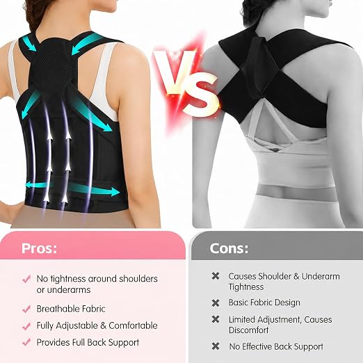 Posture Corrector for Women & Men, Adjustable Full Back Brace Support | Breathable Shoulder Straightener, Spine Support for Upper & Lower Back, Scoliosis & Hunchback Correction, Back Pain Relief