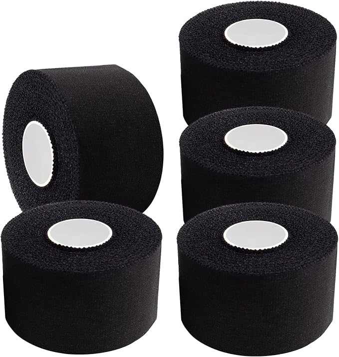 ADMITRY Athletic Tape,5 Pack Black Sports Tape | Strong Stick No Sticky Residue for Hockey Climbing Sports Medical Splints