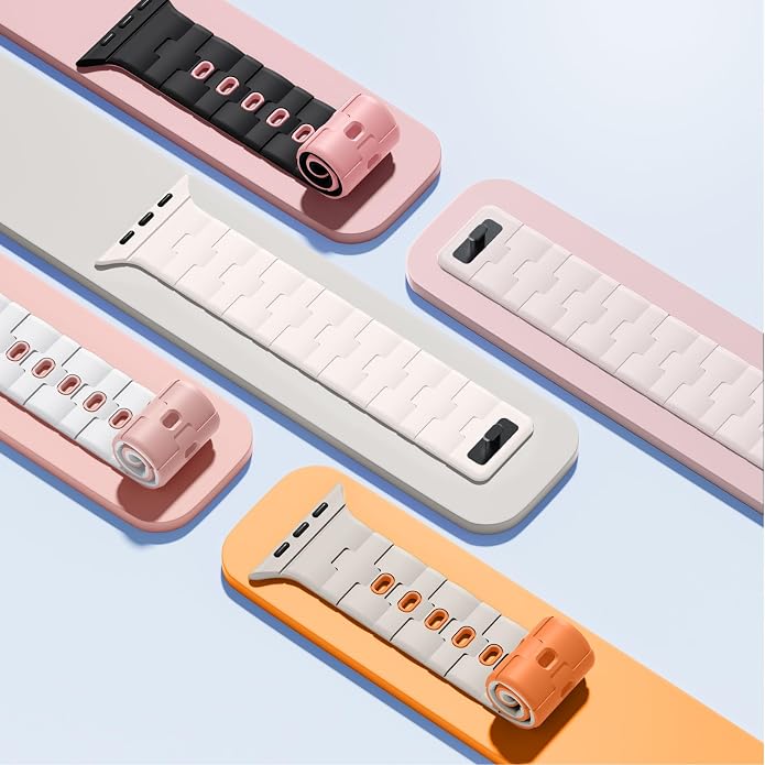 Bandletic Magnetic Silicone Watchband Compatible with All Apple Watch | Strong Magnet Sport Strap for iWatch Ultra 49mm Series 11-1 SE 46mm 45mm 44mm 42mm 41mm 40mm 38mm, Ideal for Men Women