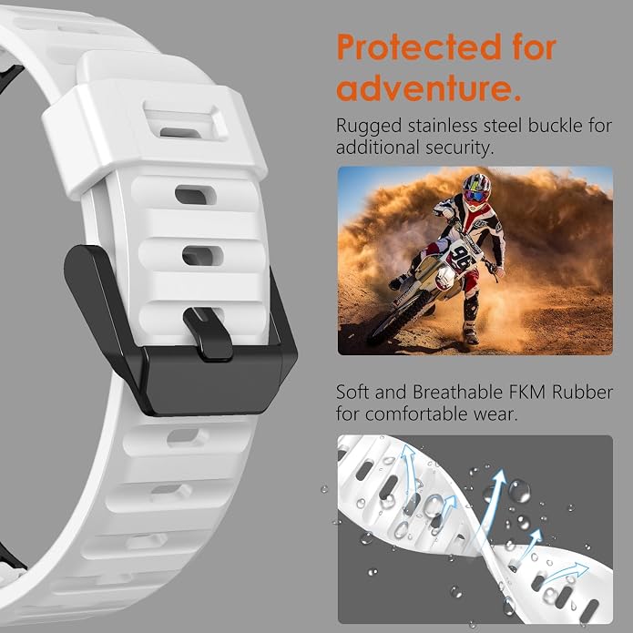 WINGLE FKM Rubber Bands for Apple Watch Band Ultra 3/2/1 Band Ultra 49mm Series 11 10 46mm 45mm 44mm 42mm SE 3/2/1 9 8 7 6 5 4 3 Men, Military Rugged Metal Connector Silicone Apple iWatch Sport Bands