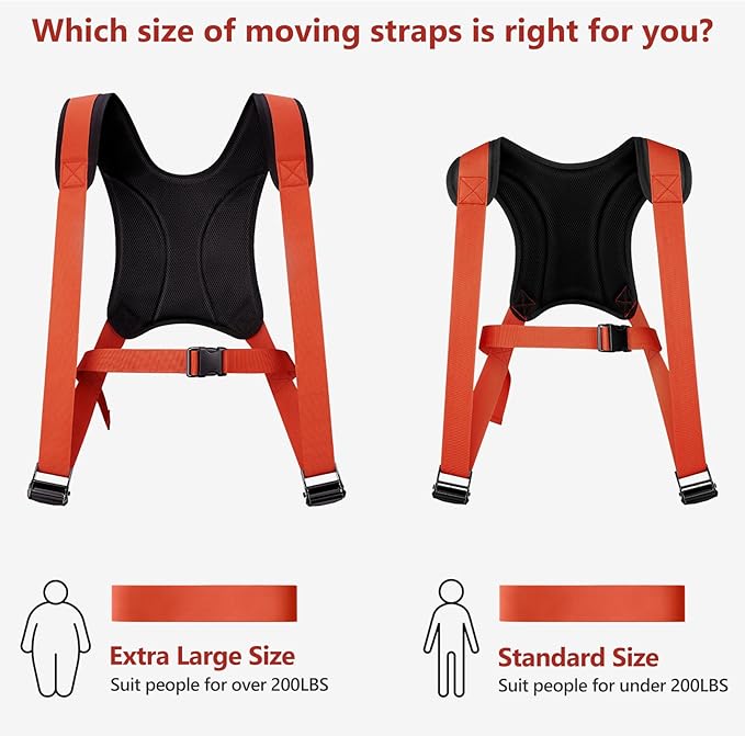 KEDSUM Moving Straps - Lifting Straps Moving for Furniture, 2-Person Lifting & Moving System, Hold Up to 800LBS for Appliances Mattresses Heavy Things, Safely and Easily Like a Pro(with Back Support)