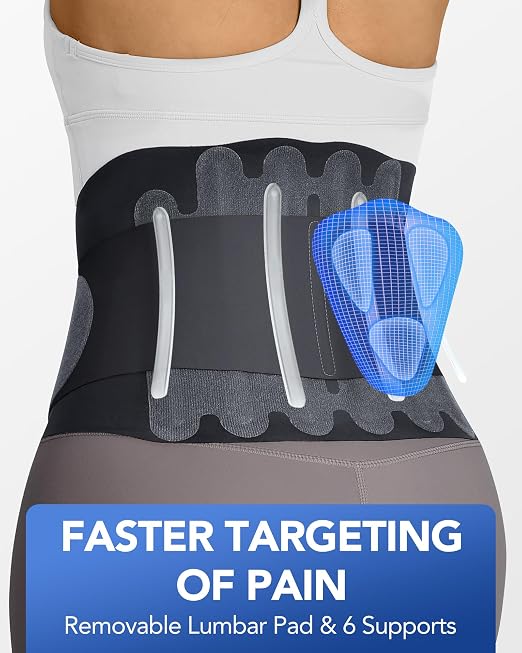 0.5mm Ultra Thin Back Brace for All Day Comfort, Wear under Clothes | Slim Fit & Invisible Back Support, Seamless Design, Removable Lumbar Pad, Adjustable Compression, Lower Back Pain Relief
