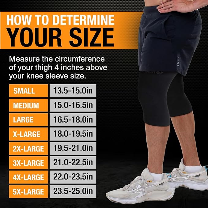 Doc Miller Knee Compression Sleeve Brace for Men & Women | Pair, Best Support for Workout, Running, ACL, Arthritis Pain Relief