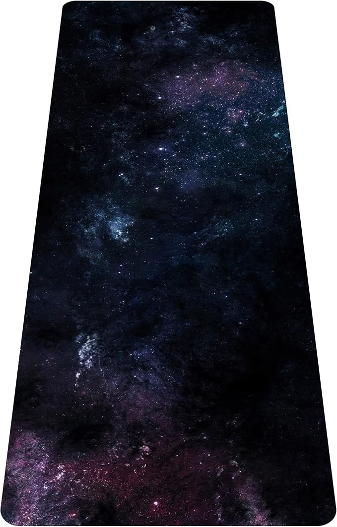 nuveti Printed Travel Yoga Mat 1/16 Inch Thick Non Slip Fitness Workout Mat | with Carrying Bag, Foldable Lightweight Suede & Natural Rubber Yoga Mat for Yoga Pilates and Fitness 72" L x 24" W x 1.5mm