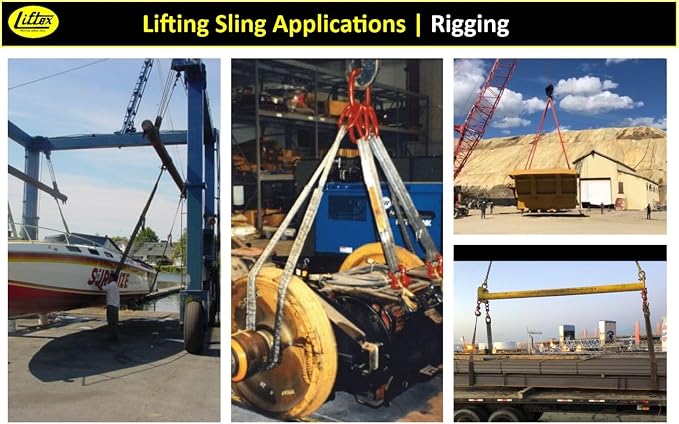 LIFTEX® - Trusted Since 1955 | Polyester Flat Eye Lifting Sling | 1-4" Widths, 3-30' Lengths, 2-Ply | Lifting Rigging Moving Hoisting Straps (2" 2-Ply Flat Eye | 6400 lbs Vertical, 8 FEET)